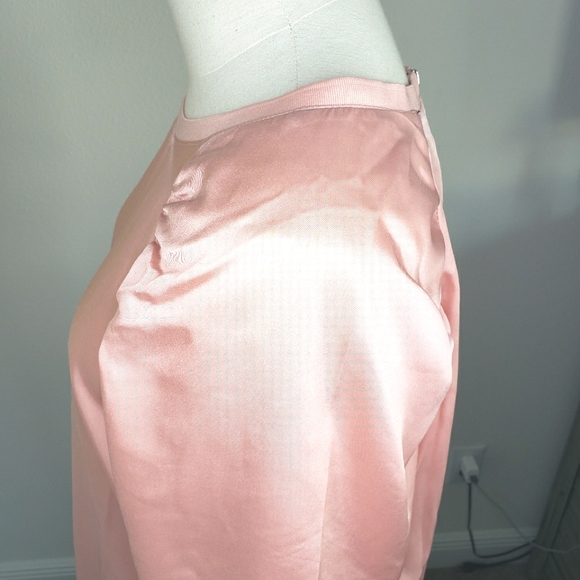 DKNY Peach Satin Ruched Short Sleeve Top--NWT--XL - Picture 7 of 14